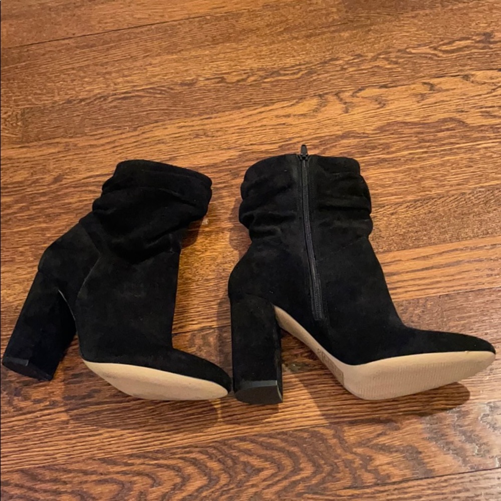 Black suede booties